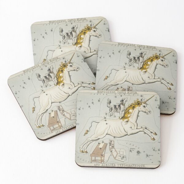 Item preview, Vintage Celestial astronomy unicorn and dog star constellation designed and sold by katakania.