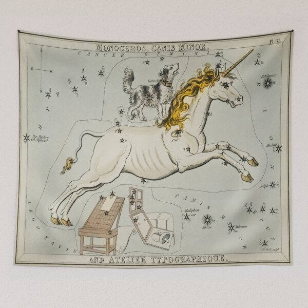 Item preview, Vintage Celestial astronomy unicorn and dog star constellation designed and sold by katakania.