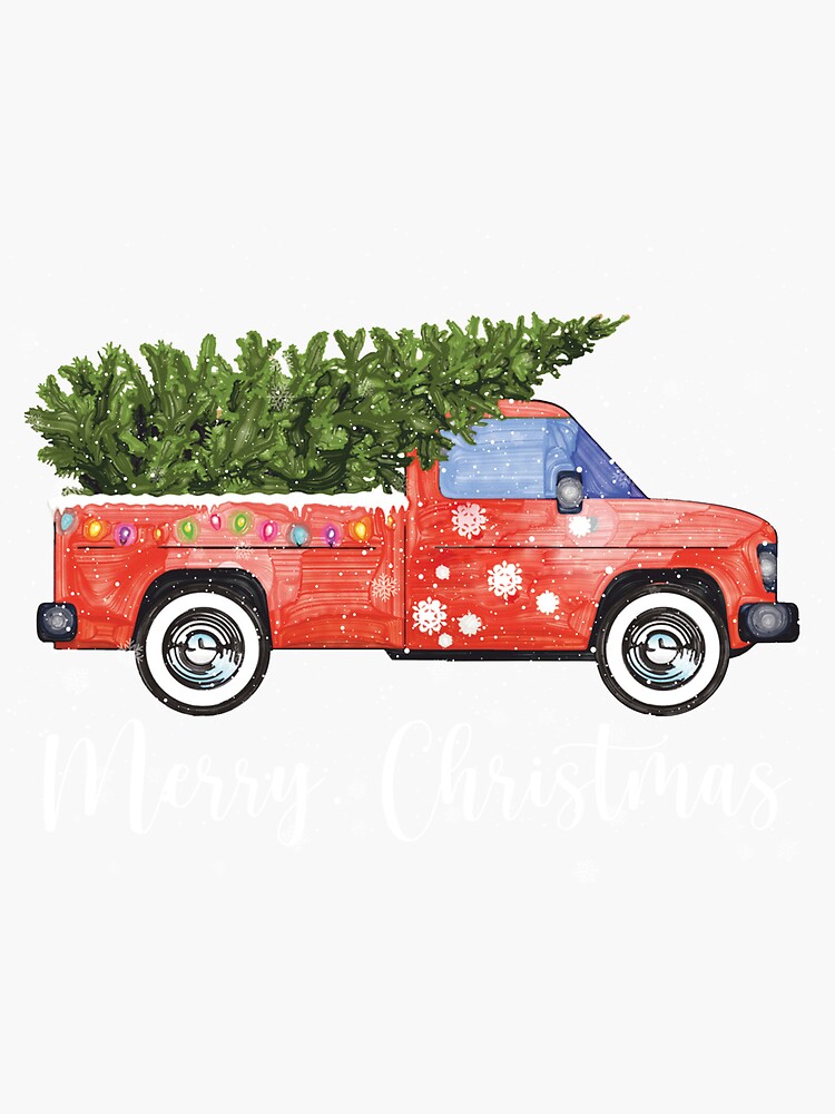 Vintage Wagon Red Truck Christmas Tree Pajama by Teejamson