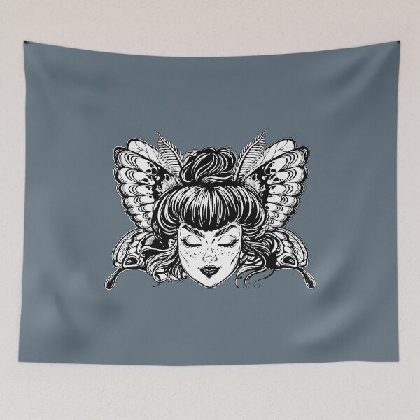 Item preview, Beautiful butterfly or moth with elf girl face designed and sold by ExocetMerch.