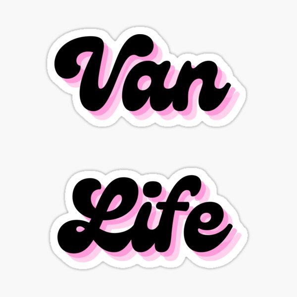 Pink Camper Van Stickers for Sale