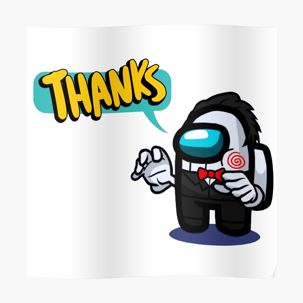 Among Us Funny Helloween Character Saying Thanks Sticker By Rightstore Redbubble