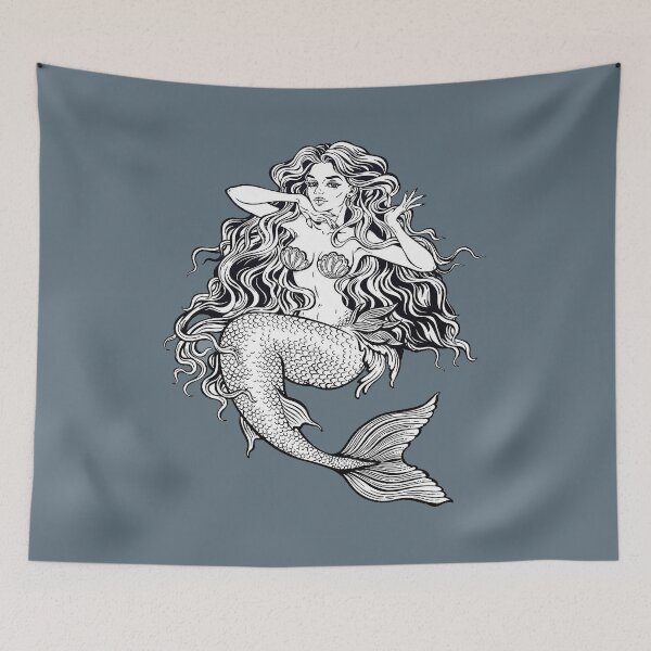 Item preview, Beautiful mermaid girl with fairytale hair art designed and sold by ExocetMerch.