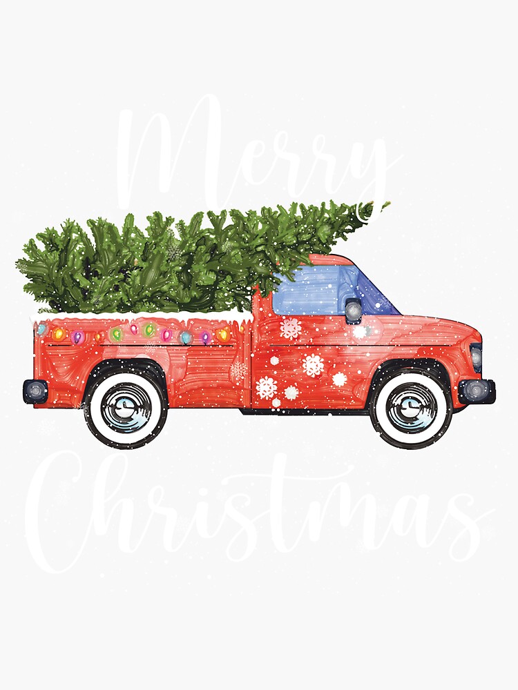 Vintage Wagon Red Truck Christmas Tree Pajama by Teejamson