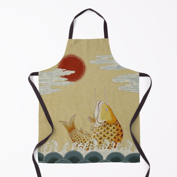 Item preview, Sun, Sea and Jumping carp Type A: Minhwa-Korean traditional/folk art designed and sold by minsillust.