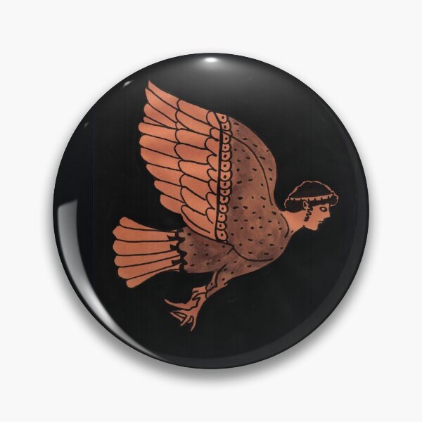 Item preview, Black and Orange Ancient Greek Siren designed and sold by Talia Felix.