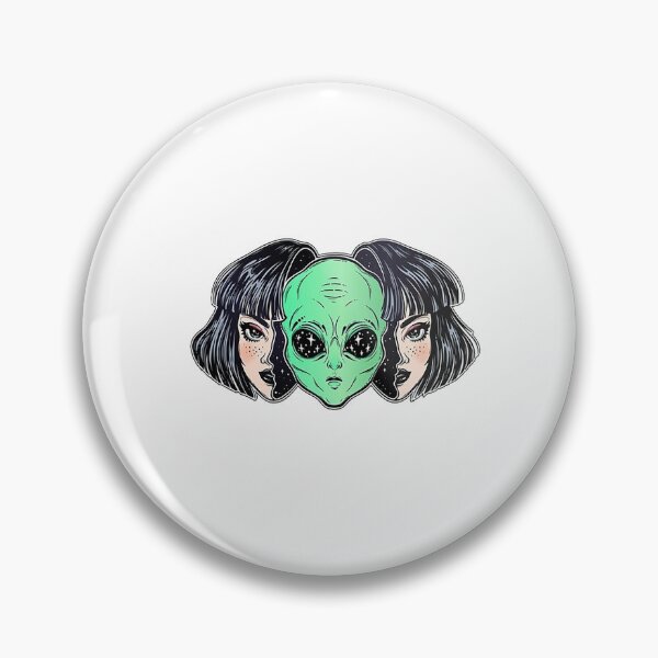 Item preview, Colorful vibrant portrait of an alien from outer space face in disguise as human girl designed and sold by ExocetMerch.