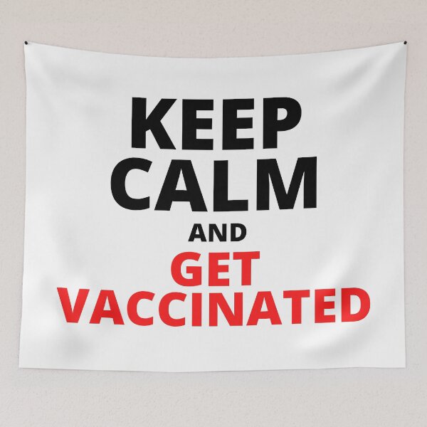 Item preview, KEEP CALM AND GET VACCINATED (White Background) designed and sold by mind-illusions.