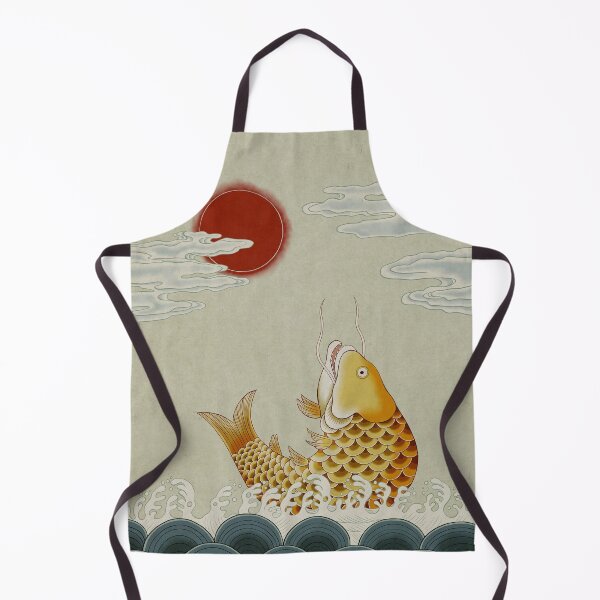 Item preview, Sun, Sea and Jumping carp Type B: Minhwa-Korean traditional/folk art designed and sold by minsillust.