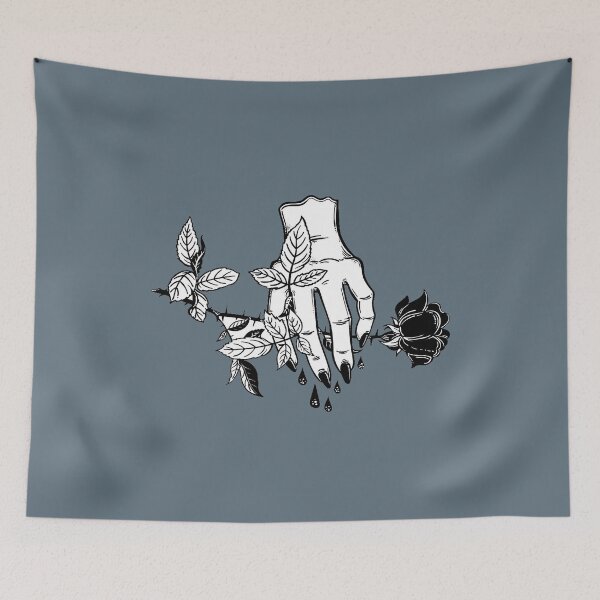 Item preview, Female bleeding human hand holding a rose designed and sold by ExocetMerch.