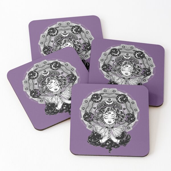 Item preview, Girl portrait with four eyes, sacred space circle designed and sold by ExocetMerch.