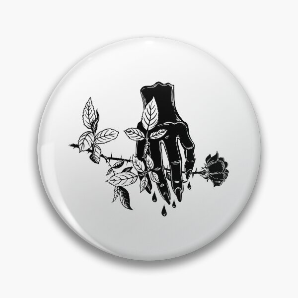 Item preview, Female evil bleeding human hand holding a rose designed and sold by ExocetMerch.