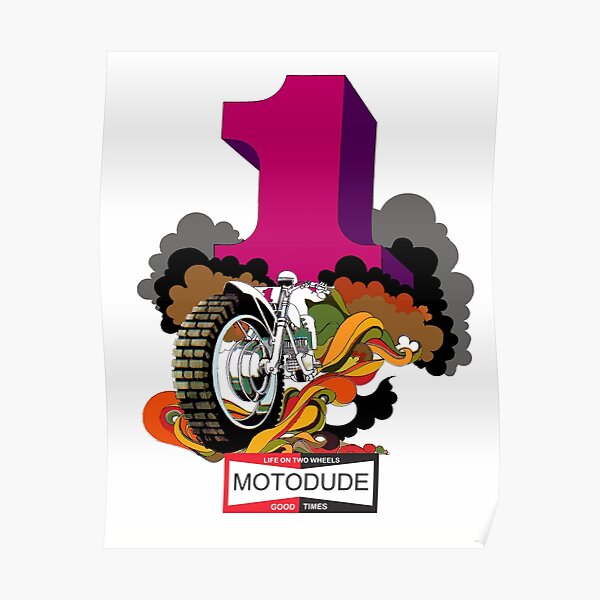 Moto Dude 70s Style Poster