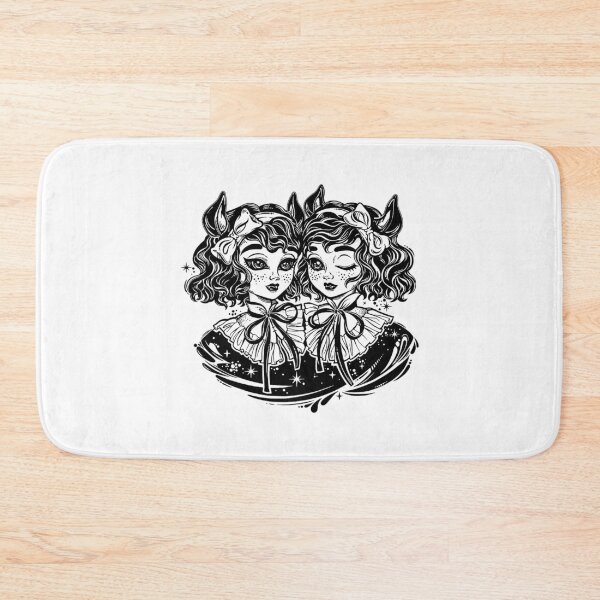 Item preview, Gothic Victorian twin witch demon vampire girls heads portrait designed and sold by ExocetMerch.