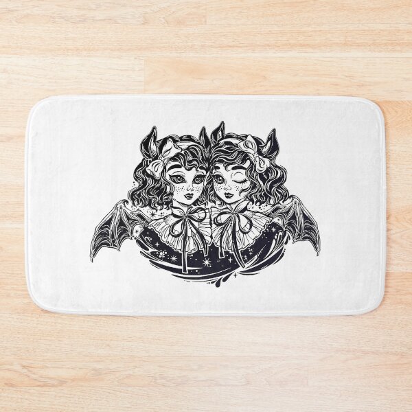 Item preview, Gothic Victorian twin witch demon vampire girls heads portrait designed and sold by ExocetMerch.