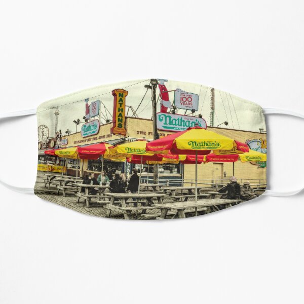 Nathan’s Famous Frankfurters On the Coney Island Boardwalk Flat Mask