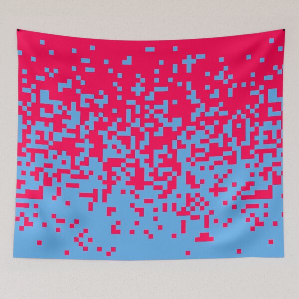 Item preview, Red and blue, cyan, turquoise, and teal color pattern designed and sold by Handstand365.