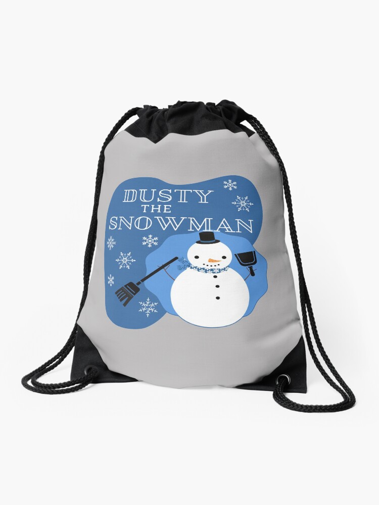 Thumbnail 1 of 3, Drawstring Bag, Dusty the Snowman Funny Cleaning Design designed and sold by SavvyCleaner.