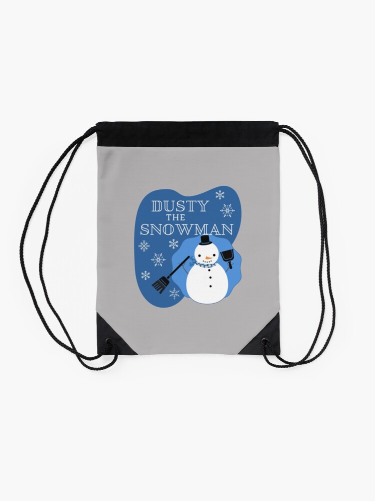 Thumbnail 2 of 3, Drawstring Bag, Dusty the Snowman Funny Cleaning Design designed and sold by SavvyCleaner.