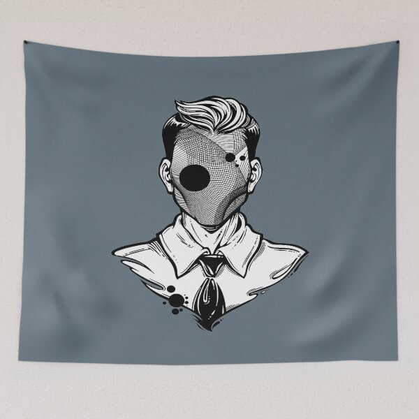 Item preview, Hand drawn portrait of a weird man with anonymous face designed and sold by ExocetMerch.