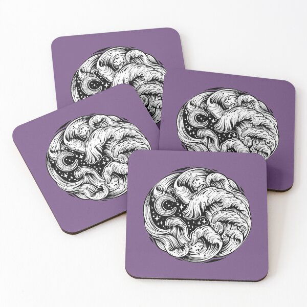 Item preview, Hand drawn water waves in the sea line art drawing designed and sold by ExocetMerch.