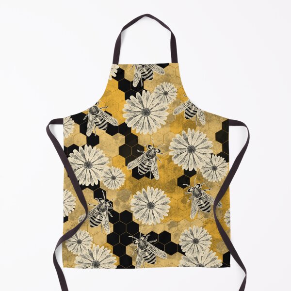 Item preview, Golden Floral Bee Pattern designed and sold by DippyHippie.