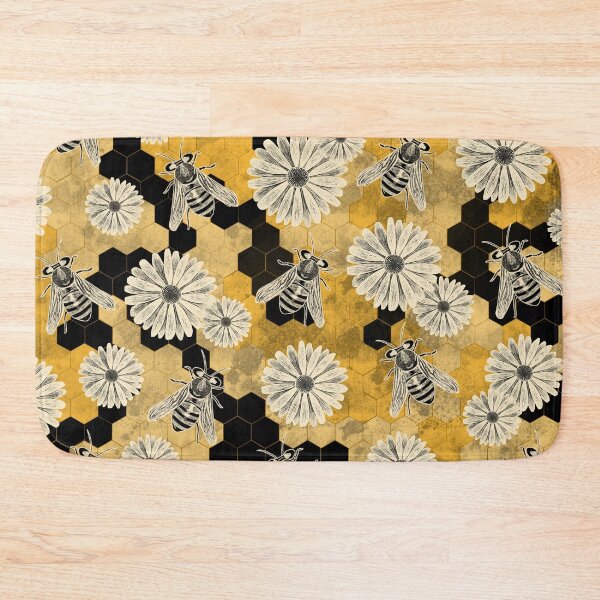 Item preview, Golden Floral Bee Pattern designed and sold by DippyHippie.