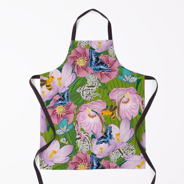 Item preview, Sprouting Spring in the Woods- Butterflies, Bees and Geckos enjoying Lady Slipper Orchid, Lenten Rose and Crocus designed and sold by winkeltriple.