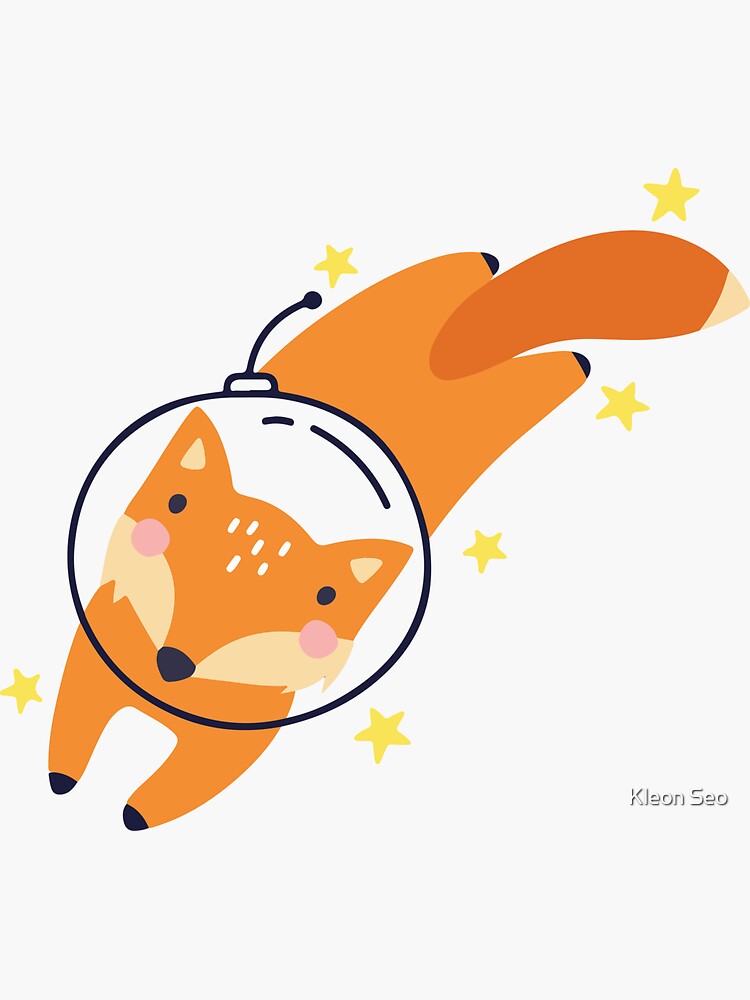"Space Foxes Surfing Through The Galaxy" Sticker for Sale by PetStories Redbubble