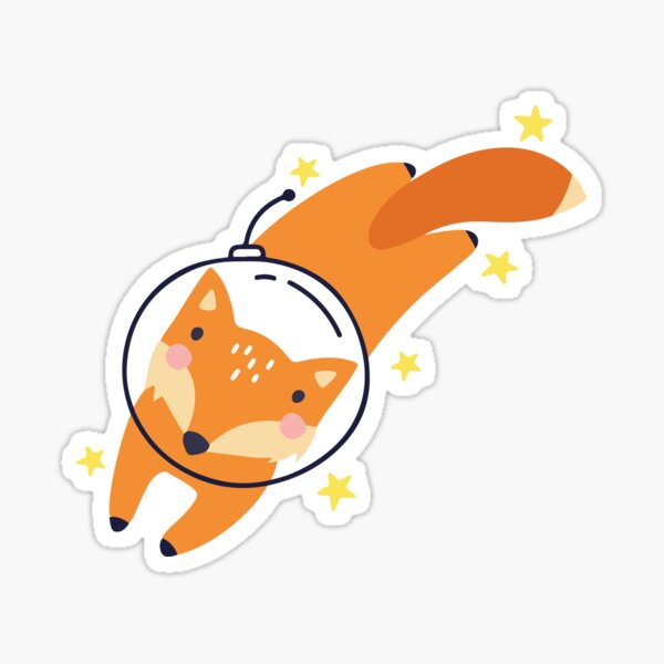 Space Foxes Surfing Through The Galaxy Sticker