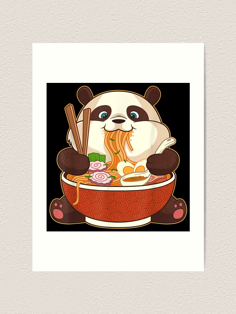 Kawaii Cute Anime Panda Otaku Japanese Ramen Noodles Gift - Kawaii Anime  Panda - Sticker