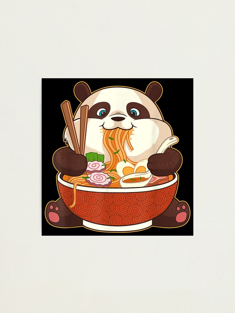 Kawaii Cute Anime Panda Otaku Japanese Ramen Noodles Gift - Kawaii Anime  Panda - Sticker