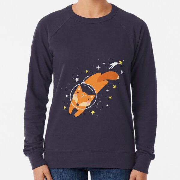 Space Foxes Surfing Through The Galaxy Lightweight Sweatshirt