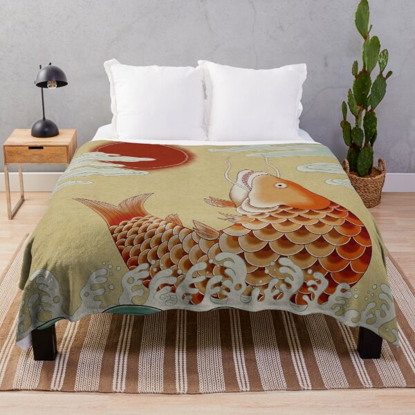 Item preview, Sun, Sea and Jumping carp Type D: Minhwa-Korean traditional/folk art designed and sold by minsillust.