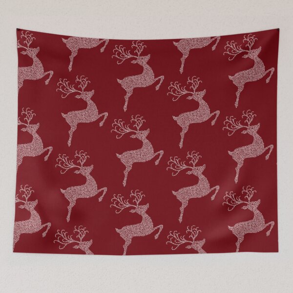 Item preview, Swirly White Christmas Reindeer Silhouette  designed and sold by Deborah Camp.