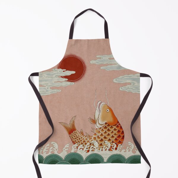 Item preview, Sun, Sea and Jumping carp Type F: Minhwa-Korean traditional/folk art designed and sold by minsillust.