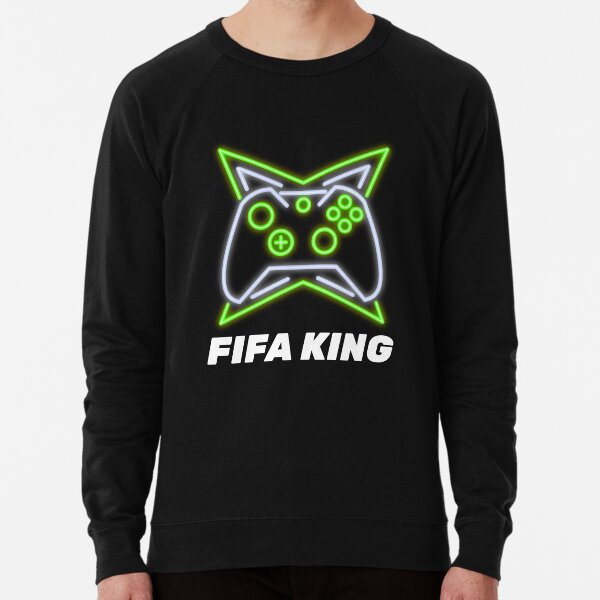 FIFA King with Controller FIFA 21 Typical gamer Light Green Lightweight Sweatshirt