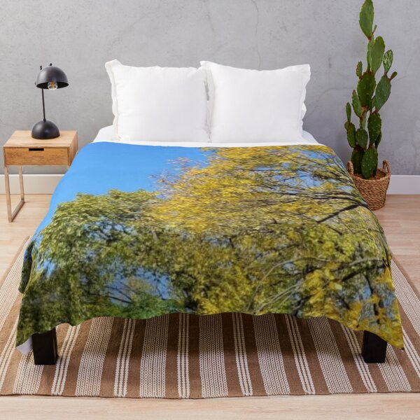 Item preview, Blue Sky Yellow Green Leaves Nature Scene designed and sold by MariesDesigns11.