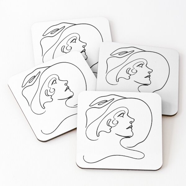 Item preview, Line art drawing for woman face from the 1920s. designed and sold by pencilprincess studio.