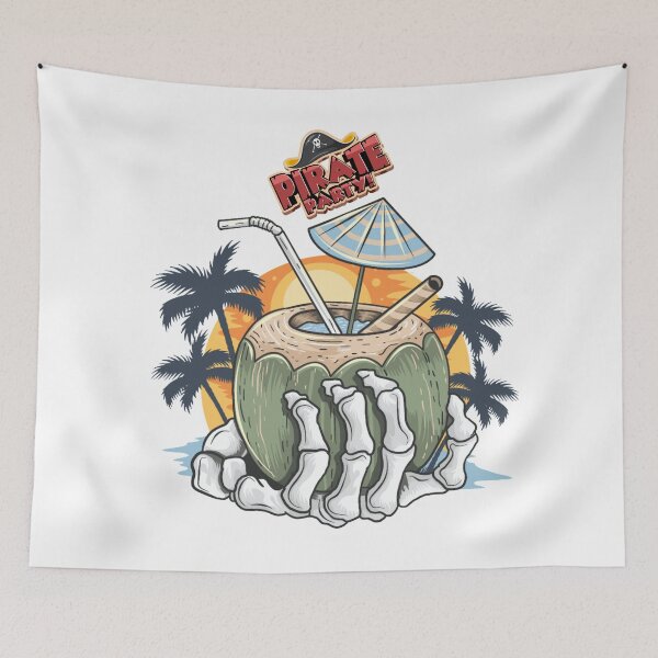 Item preview, Pirate Party Coconut With Skull Hand designed and sold by darknessjeff86.