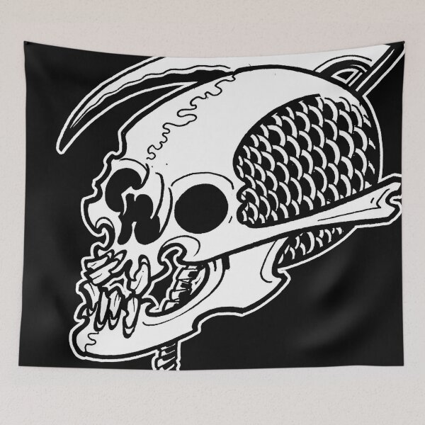 Item preview, Tattoo Skull Grim Reaper with Scythe and Scales designed and sold by Greg Donchatz.
