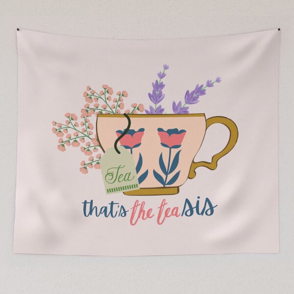 Item preview, That’s the Tea Sis Teacup and flowers  designed and sold by Dollfacedesign.