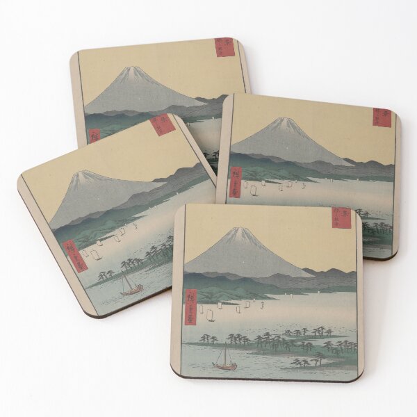 Item preview, Japanese watercolor print 1850's Mt Fuji and Boatmen designed and sold by UnleyDesign.