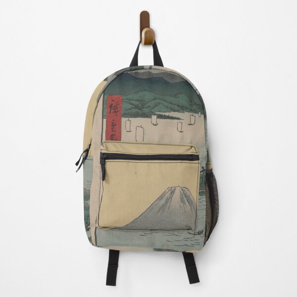 Item preview, Japanese watercolor print 1850's Mt Fuji and Boatmen designed and sold by UnleyDesign.