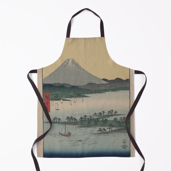 Item preview, Japanese watercolor print 1850's Mt Fuji and Boatmen designed and sold by UnleyDesign.