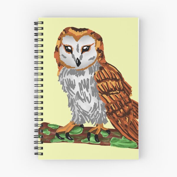Item preview, Barn owl sitting on mossy branch designed and sold by KatyChristoff.