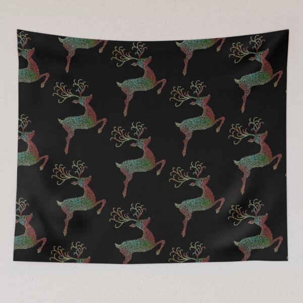 Item preview, Swirly Colorful Christmas Reindeer Silhouette  designed and sold by Deborah Camp.