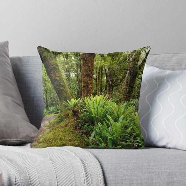 New Zealand Rainforest Throw Pillow