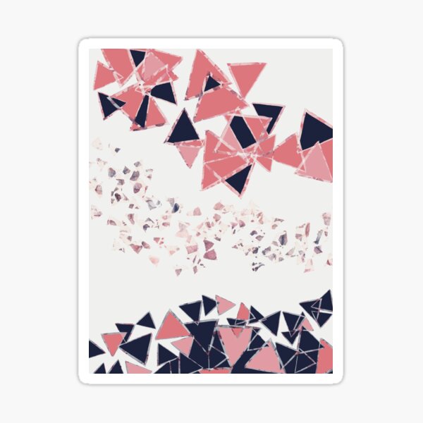 Pink and Navy Retro Triangles Sticker