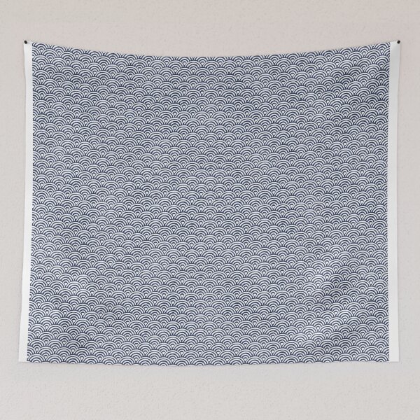 Item preview, Japanese Seigaiha Wave - Blue Depths - Watercolour Wash designed and sold by NolkDesign.